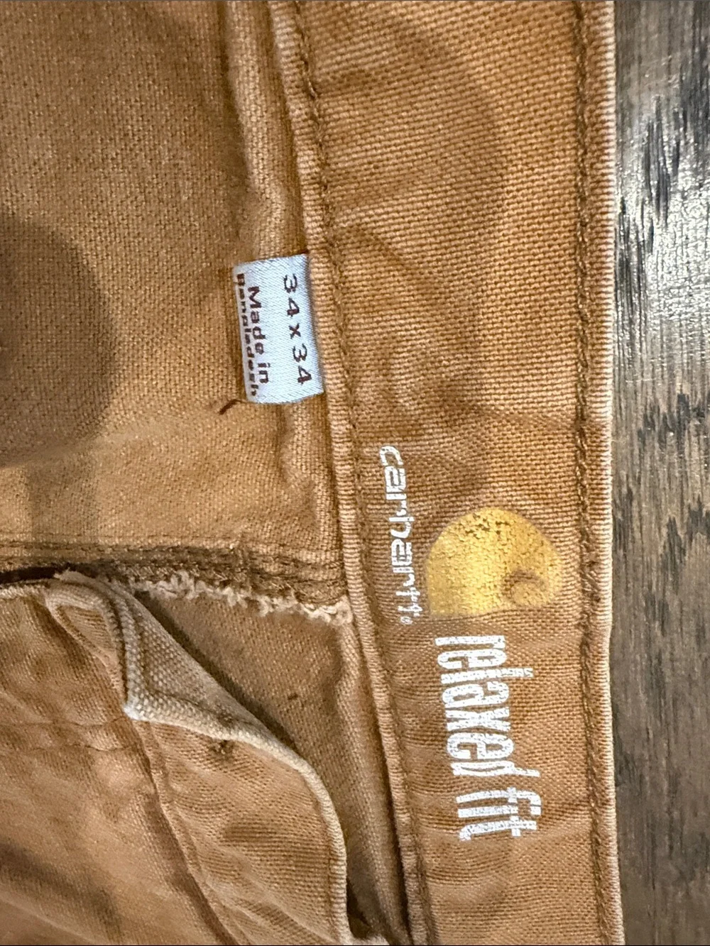 Carhartt Men's Straight Leg Work Pants in Carhartt Brown 34x34 - Picture 2 of 4
